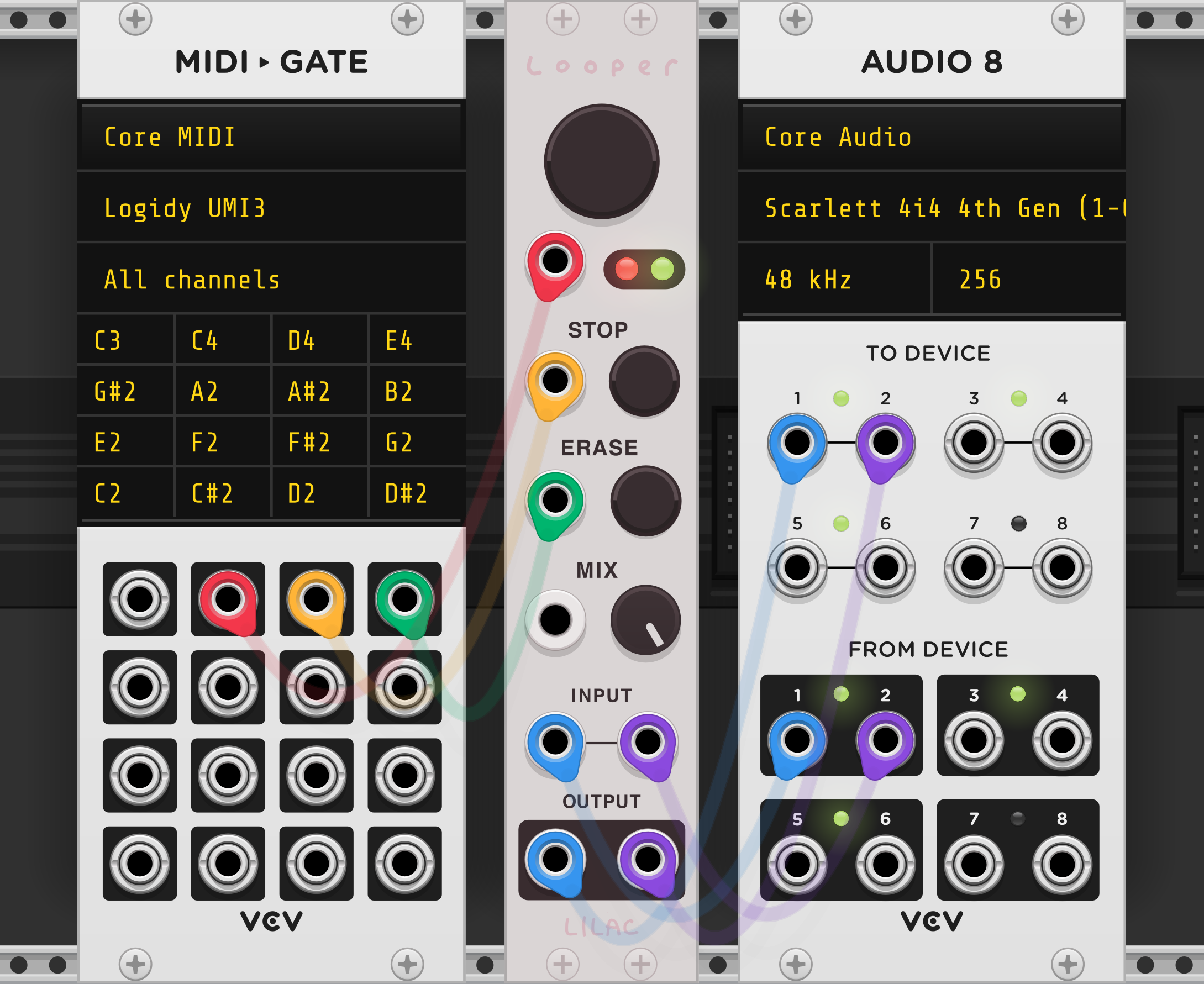 Modules included with the Lilac Loop plugin